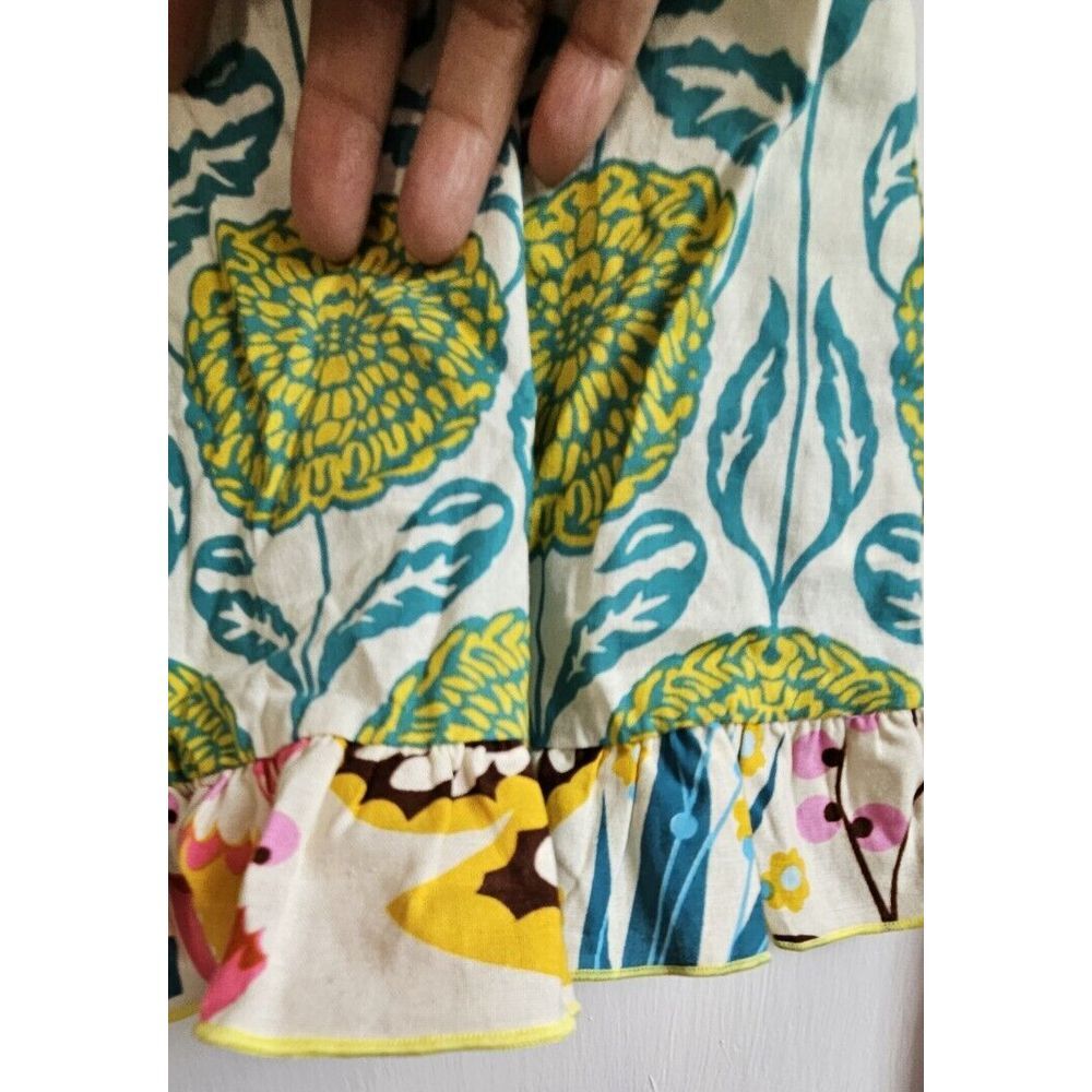 NWT Ann Loren girl floral print swirly‎ dress 7/8 ruffle hem - Picture 4 of 8